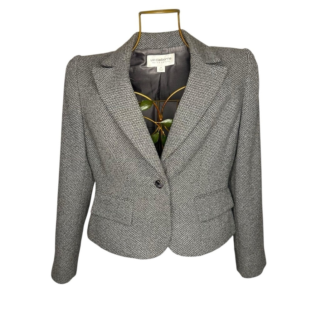 Liz Claiborne Women's Black and Grey Suit Blazer - Women's Size 2P